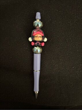 Purple Cartoon Character  Pen with Hot Pink Accents